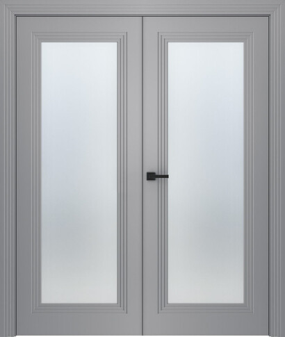 Межкомнатная дверь Левел 1 Эмаль светло-серый Двойная - фото Межкомнатная дверь Левел 1 Эмаль светло-серый Двойная - фото