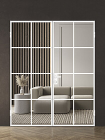 Межкомнатная дверь Спейс Апр 5 White Двойная - фото Межкомнатная дверь Спейс Апр 5 White Двойная - фото