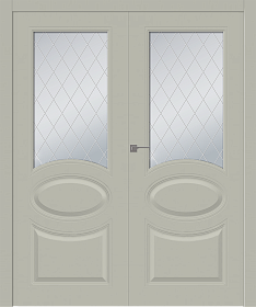Межкомнатная дверь Элина Эмаль шёлк Двойная - фото