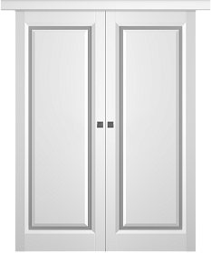 Межкомнатная дверь Платинум 1 Эмаль белый Купе двойное - фото