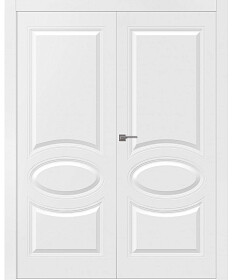 Межкомнатная дверь Элина Эмаль белый Двойная - фото