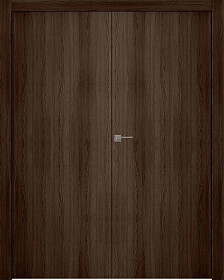 Межкомнатная дверь Лайнвуд 1 Дуб шоколадный Двойная - фото
