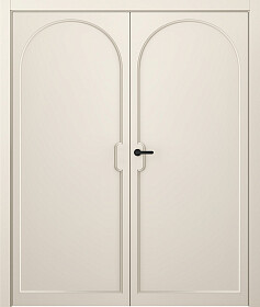 Межкомнатная дверь Триумф 1 Эмаль жемчуг Двойная - фото