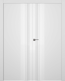 Межкомнатная дверь Слайд Эмаль белый Двойная - фото