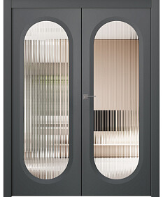 Межкомнатная дверь Аргентум 1B Эмаль графит Двойная - фото