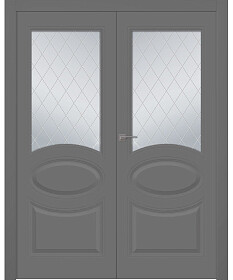 Межкомнатная дверь Элина Эмаль графит Двойная - фото