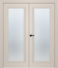Межкомнатная дверь Левел 1 Эмаль жемчуг Двойная - фото