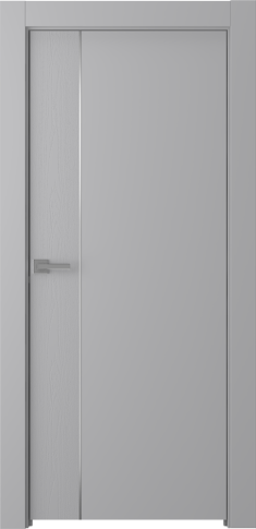Межкомнатная дверь Вега 1 Молдинг Хром Эмаль светло-серый - фото