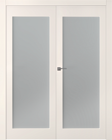 Межкомнатная дверь Кремона 1 Эмаль жемчуг Двойная - фото