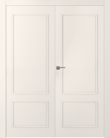 Межкомнатная дверь Ламира 2 Эмаль жемчуг Двойная - фото