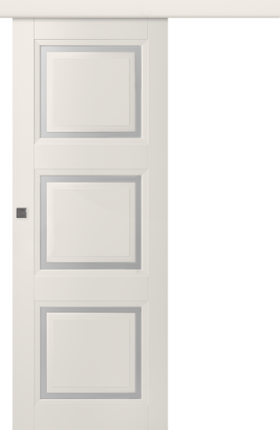 Межкомнатная дверь Аурум 3 Эмаль жемчуг Купе - фото