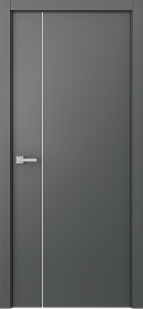 Межкомнатная дверь Avesta 1V Молдинг Хром Эмаль графит - фото