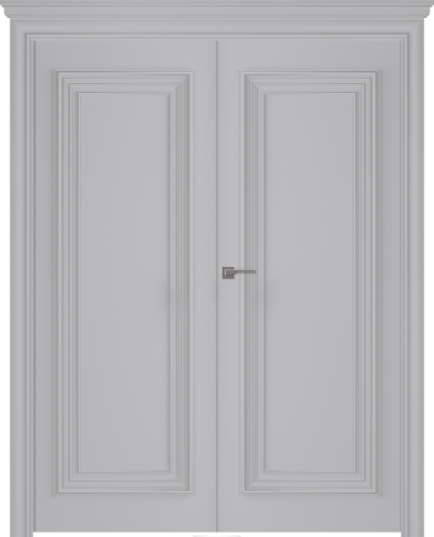 Межкомнатная дверь Палаццо 1 Эмаль светло-серый Двойная - фото
