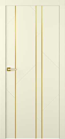 Межкомнатная дверь Флекс 1 Молдинг Золото Эмаль шампань - фото