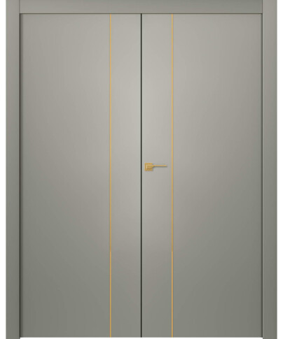Межкомнатная дверь Avesta 1V Молдинг Золото Эмаль шёлк Двойная - фото Межкомнатная дверь Avesta 1V Молдинг Золото Эмаль шёлк Двойная - фото