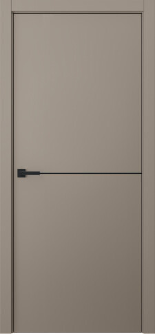 Межкомнатная дверь Avesta 1H Молдинг Чёрный Эмаль мокко - фото