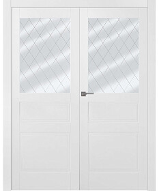 Межкомнатная дверь Инари Эмаль белый Двойная - фото