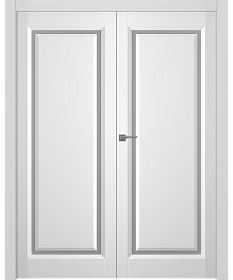 Межкомнатная дверь Платинум 1 Эмаль белый Двойная - фото