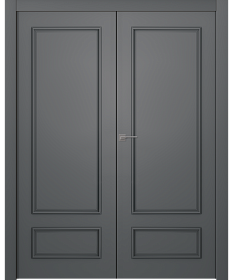 Межкомнатная дверь Ламира 5 Эмаль графит Двойная - фото