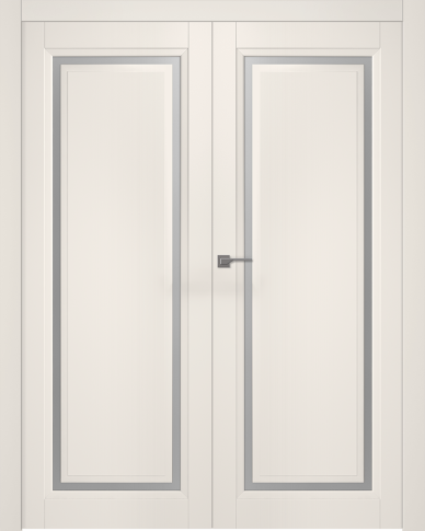 Межкомнатная дверь Аурум 1 Эмаль жемчуг Двойная - фото