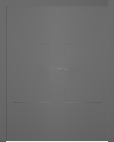 Межкомнатная дверь Split Эмаль графит Двойная - фото