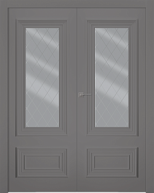 Межкомнатная дверь Палаццо 2 Эмаль графит Двойная - фото