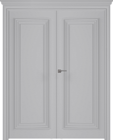 Межкомнатная дверь Палаццо 1 Эмаль светло-серый Двойная - фото