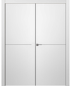 Межкомнатная дверь Avesta 1H Молдинг Хром Эмаль белый Двойная - фото