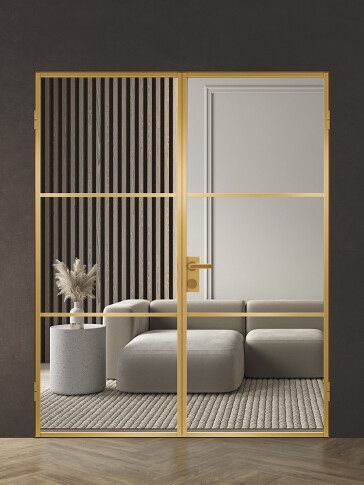 Межкомнатная дверь Спейс Апр 2 Gold Двойная - фото