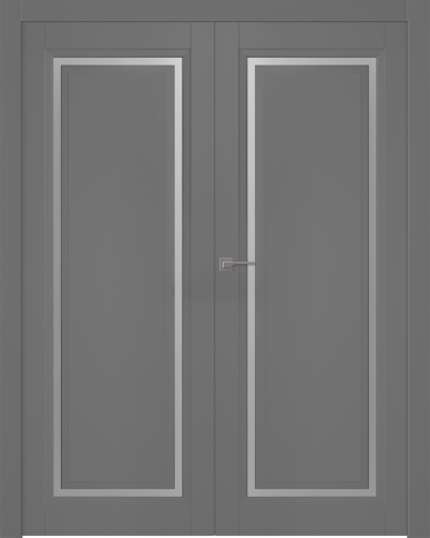 Межкомнатная дверь Аурум 1 Эмаль графит Двойная - фото