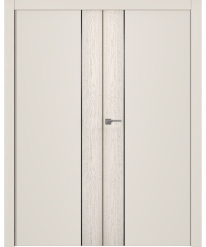 Межкомнатная дверь Вега 1 Молдинг Золото Эмаль жемчуг Двойная - фото Межкомнатная дверь Вега 1 Молдинг Золото Эмаль жемчуг Двойная - фото