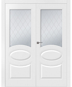 Межкомнатная дверь Элина Эмаль белый Двойная - фото