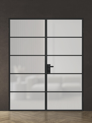 Межкомнатная дверь Спейс Апр 4 Black Двойная - фото