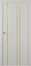 Межкомнатная дверь Флекс 1 Молдинг Золото Эмаль пепельный - фото