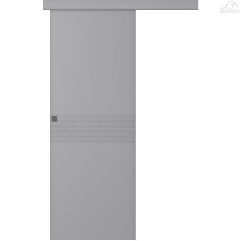 Межкомнатная дверь Ивент 2 Эмаль светло-серый Купе - фото