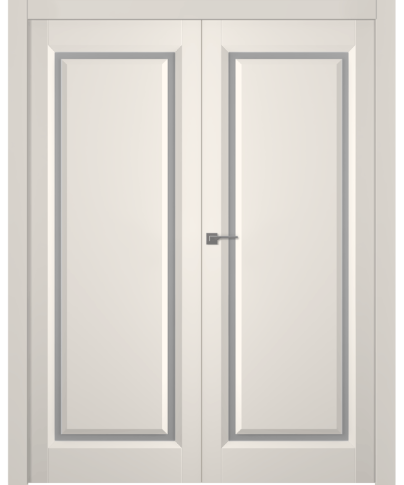 Межкомнатная дверь Платинум 1 Эмаль жемчуг Двойная - фото