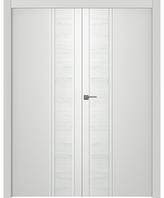 Межкомнатная дверь Твинвуд 1 Эмаль белый Двойная - фото