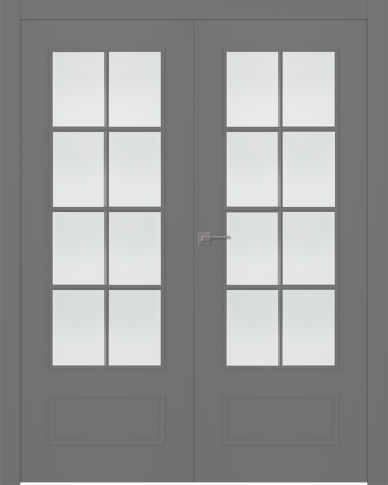 Межкомнатная дверь Ламира 5 Эмаль графит Двойная - фото