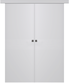 Межкомнатная дверь Ивент 2 Эмаль белый Купе двойное - фото