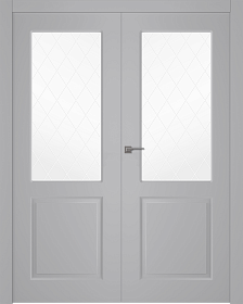 Межкомнатная дверь Alta Эмаль светло-серый Двойная - фото