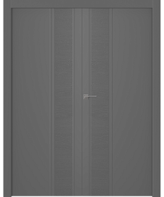 Межкомнатная дверь Твинвуд 1 Эмаль графит Двойная - фото