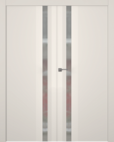 Межкомнатная дверь Слайд Эмаль жемчуг Двойная - фото