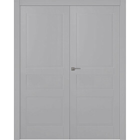 Межкомнатная дверь Инари Эмаль светло-серый Двойная - фото