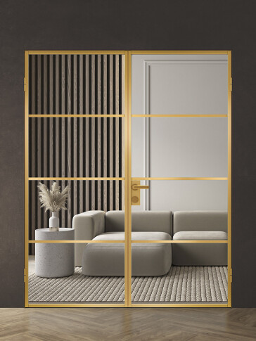 Межкомнатная дверь Спейс Апр 3 Gold Двойная - фото