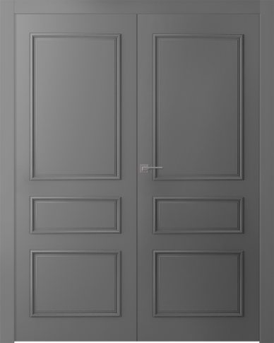 Межкомнатная дверь Ламира 3 Эмаль графит Двойная - фото
