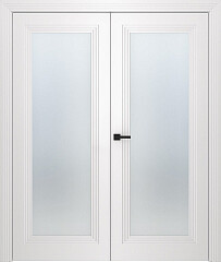 Дв.полотно Пвдощ "Левел 1" Эмаль Белый 2,0-0,6 Мателюкс Белый Каленый Распашная двойная