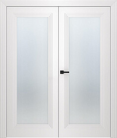 Межкомнатная дверь Левел 1 Эмаль белый Двойная - фото