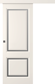Межкомнатная дверь Платинум 2 Эмаль жемчуг Купе - фото