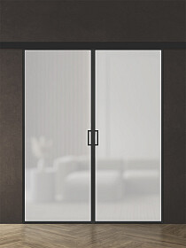 Межкомнатная дверь Спейс Ап 1 Black Двойная - фото Межкомнатная дверь Спейс Ап 1 Black Двойная - фото