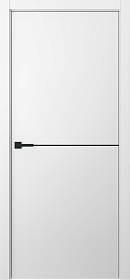 Межкомнатная дверь Avesta 1H Молдинг Чёрный Эмаль белый - фото